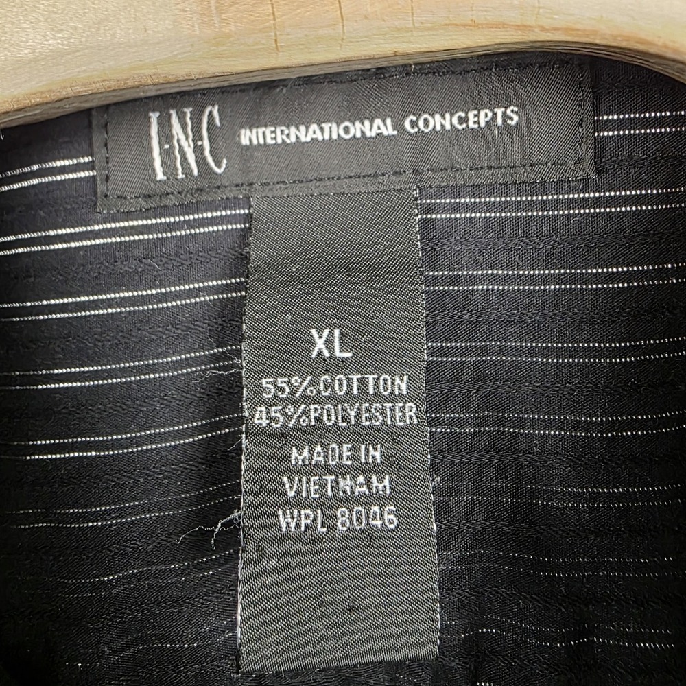 Y2k INC Shirt Mens XL Gray Black Velvet Burnout Flocked Baroque Long Sleeve - Picture 3 of 7